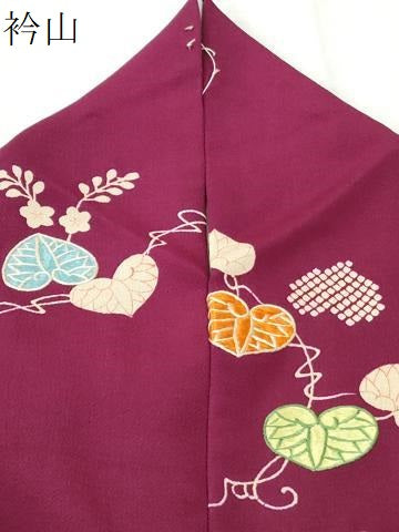 平和屋着物●豪華振袖 駒刺繍 葵枝梅文 鬼しぼ縮緬 正絹 逸品 CABK7299yc
