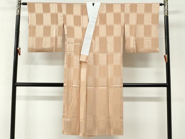 平和屋着物●長襦袢 無双仕立て 市松地紋 正絹 逸品 CABK7305yc