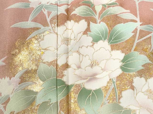 平和屋着物●訪問着 牡丹花文 暈し染め 金彩 正絹 逸品 CABK7310yc