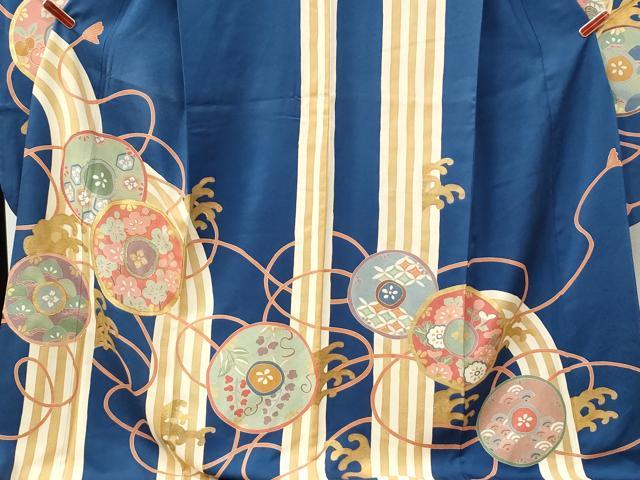 平和屋着物●豪華振袖 駒刺繍 立波草花丸文 金彩 正絹 逸品 CABK7317yc