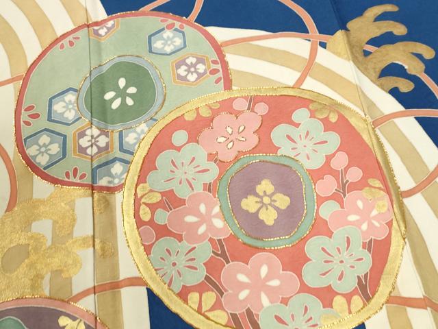 平和屋着物●豪華振袖 駒刺繍 立波草花丸文 金彩 正絹 逸品 CABK7317yc