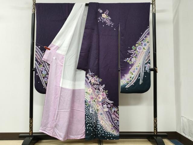 平和屋着物●豪華振袖 辻が花 暈し染め 銀通し地 正絹 逸品 CABK7319yc
