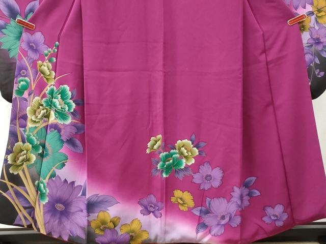平和屋着物●豪華振袖 牡丹舞花文 暈し染め 金彩 正絹 逸品 CABK7320yc