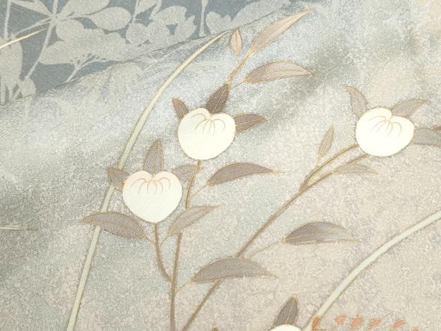 平和屋着物●訪問着 駒刺繍 枝橘花文 暈し染め 金彩 正絹 逸品 CABK7322yc