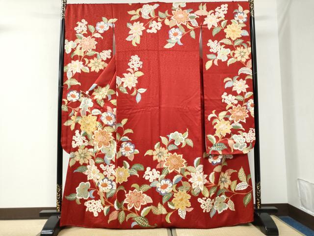 平和屋着物●豪華振袖 駒刺繍 草花文 金彩 ゑり善扱い 正絹 逸品 未使用 CABK7330yc