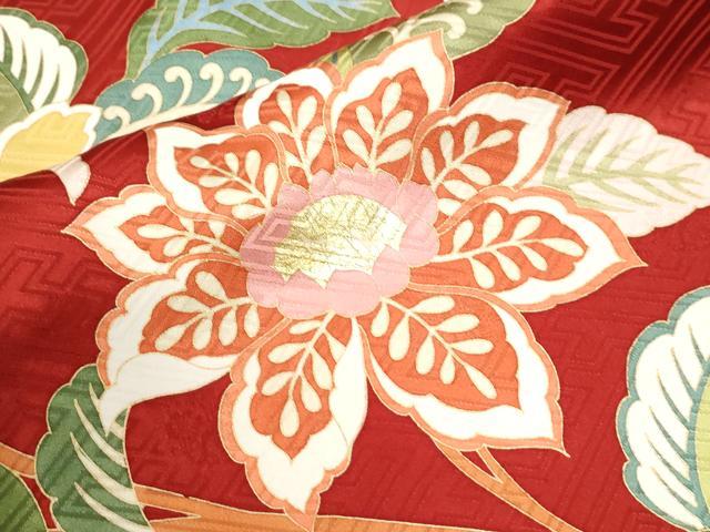 平和屋着物●豪華振袖 駒刺繍 草花文 金彩 ゑり善扱い 正絹 逸品 未使用 CABK7330yc