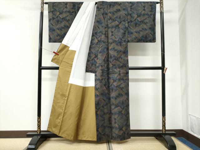 平和屋着物●本場大島紬 9マルキ 切嵌文 正絹 逸品 CABK7331yc