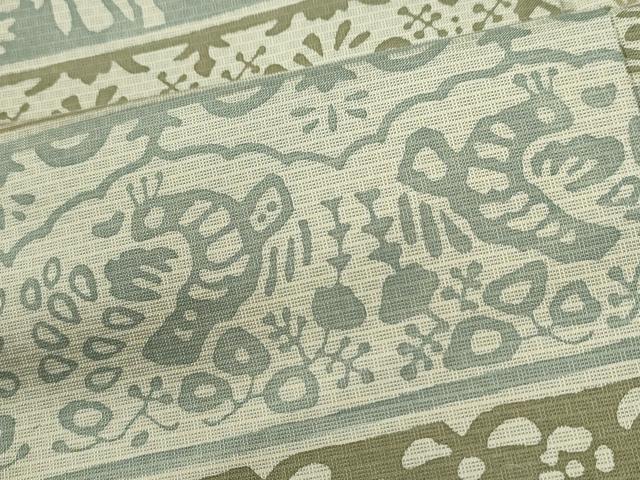 平和屋着物●訪問着 本場縞大島紬 横段吉祥文 ロング丈 正絹 逸品 未使用 CABK7366yc