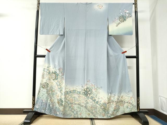 平和屋着物●中国三大刺繍 スワトウ刺繍 訪問着 総刺繍 泰斗刺繍 雪輪吉祥花文 金糸 正絹 逸品 CABK7369yc