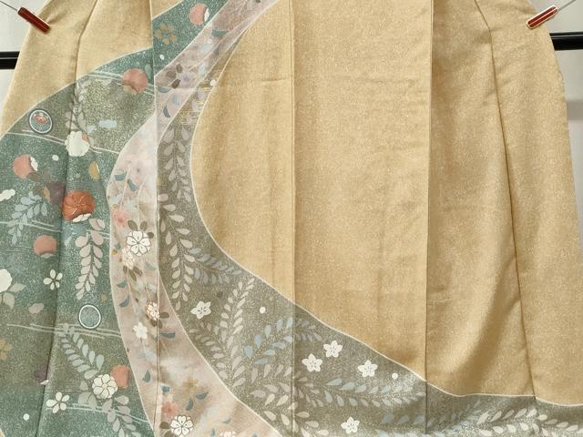 平和屋着物●訪問着 作家物 辻が花 駒刺繍 金彩 ロング丈 正絹 逸品 CABK7380yc