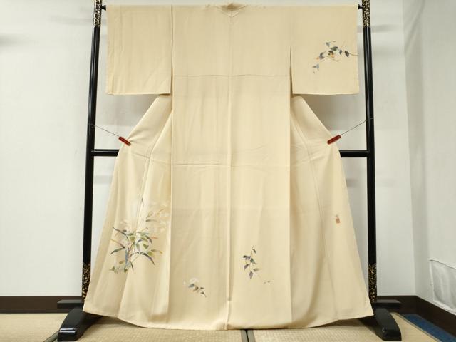 平和屋着物●京加賀友禅 百貫石峰 訪問着 枝花文 さが美扱い 正絹 逸品 未使用 CABK7386yc