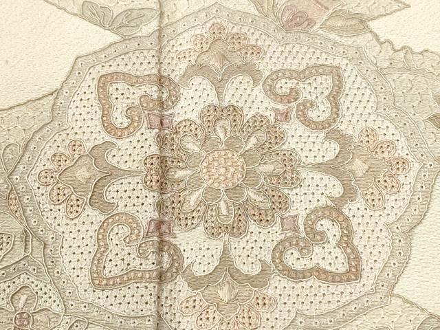 平和屋着物●中国三大刺繍 スワトウ刺繍 総刺繍 訪問着 更紗花唐草文 正絹 逸品 CABK7404yc
