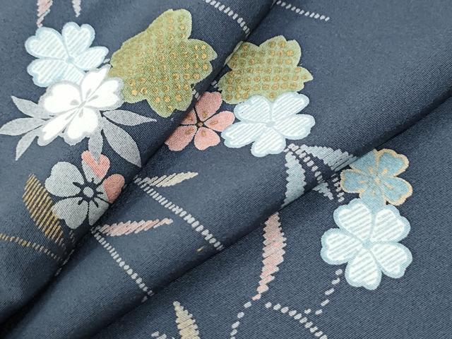 平和屋着物●上質な小紋 枝花文 正絹 逸品 未使用 CABK7407yc