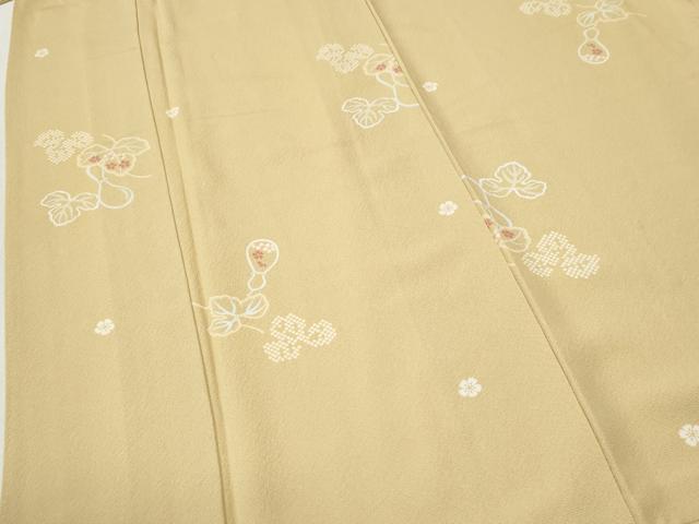 平和屋着物●上質な小紋 瓢箪蔦の葉花文 正絹 逸品 CABK7408yc