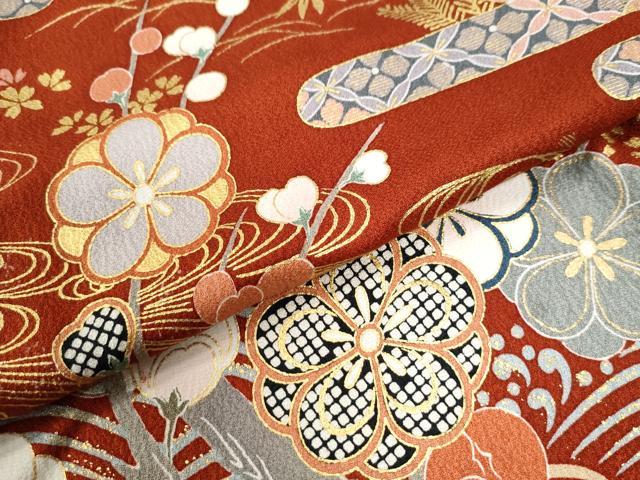 平和屋着物●豪華振袖 駒刺繍 立波鳳凰エ霞枝梅文 金彩 正絹 逸品 CABK7410yc
