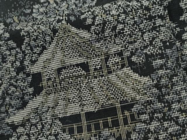 平和屋着物●上質な紬 樹林京風景文 正絹 逸品 CABK7411yc