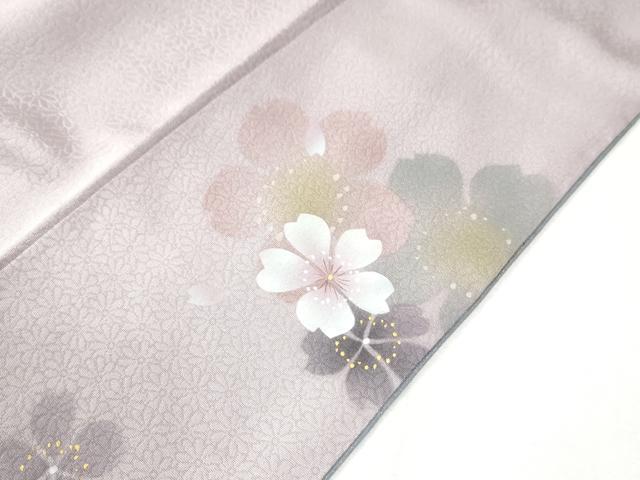 平和屋着物●訪問着 舞桜文 暈し染め 銀通し地 正絹 逸品 CABK7415yc