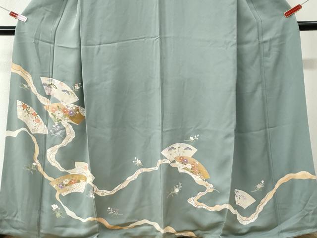 平和屋着物●訪問着 地紙草花文 金彩 正絹 逸品 CABK7418yc