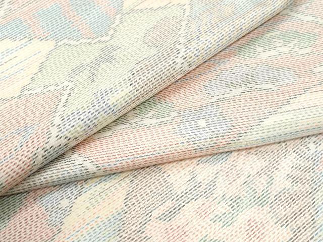 平和屋着物●本場大島紬 白大島 色紙重ね吉祥花松文 正絹 逸品 CABK7420yc