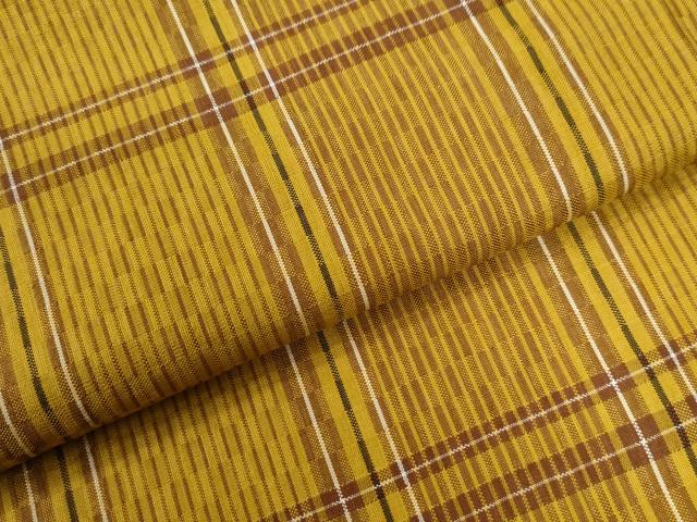 平和屋着物●山下八百子 本場黄八丈 市松綾織 正絹 逸品 CABK7426yc