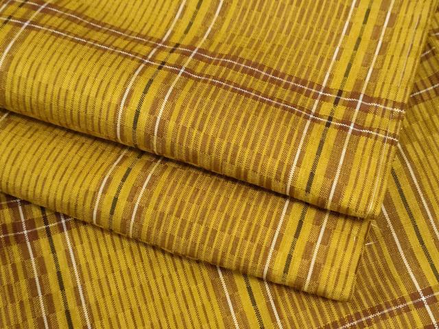 平和屋着物●山下八百子 本場黄八丈 市松綾織 正絹 逸品 CABK7426yc