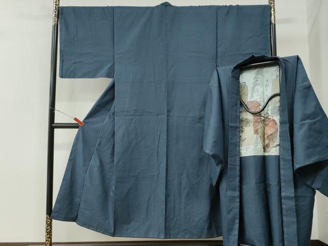 平和屋着物●男性 紬 アンサンブル 120亀甲 総詰め 正絹 逸品 未使用 CABK7431yc