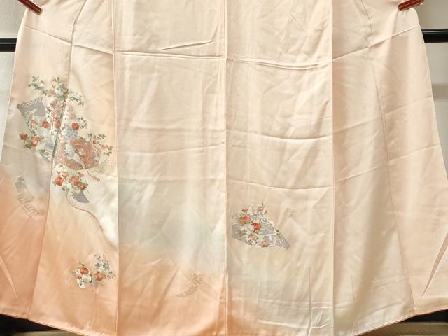 平和屋着物●訪問着 総刺繍 文箱飛鶴吉祥花絵巻文 暈し染め 正絹 逸品 未使用 CABK7440yc