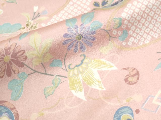 平和屋着物●上質な小紋 エ霞宝尽くし花唐草文 正絹 逸品 CABK7441yc