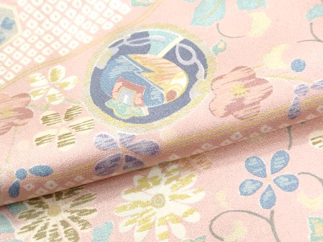 平和屋着物●上質な小紋 エ霞宝尽くし花唐草文 正絹 逸品 CABK7441yc