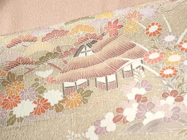 平和屋着物●訪問着 浜松風景文 暈し染め 金彩 正絹 逸品 CABK7465yc