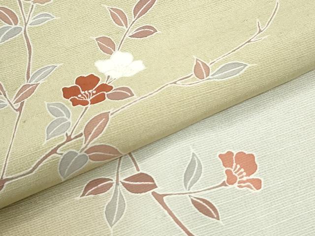 平和屋着物●訪問着 紬地 作家物 枝花文 正絹 逸品 CABK7466yc