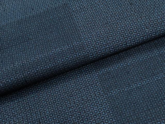 平和屋着物●結城紬 100亀甲 変わり市松唐草文 正絹 逸品 CABK7467yc