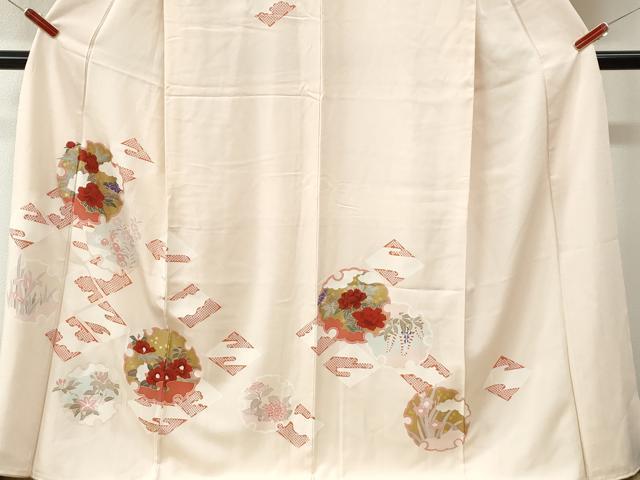 平和屋着物●訪問着 雪輪草花文 金彩 正絹 逸品 CABK7473yc