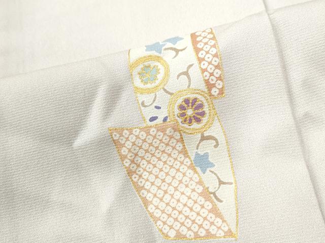 平和屋着物●訪問着 駒刺繍 短冊花唐草文 金彩 正絹 逸品 CABK7475yc