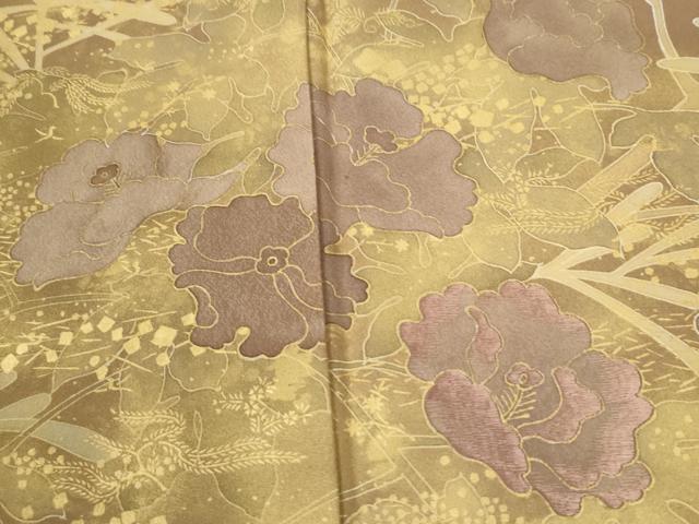 平和屋着物●訪問着 刺繍 牡丹唐草文 金彩 正絹 逸品 CABK7476yc