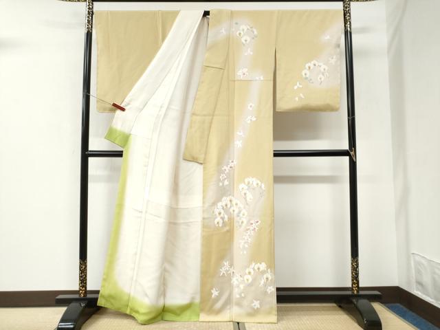 平和屋着物●訪問着 胡蝶蘭 カトレア 暈し染め 金彩 正絹 逸品 CABK7500yc