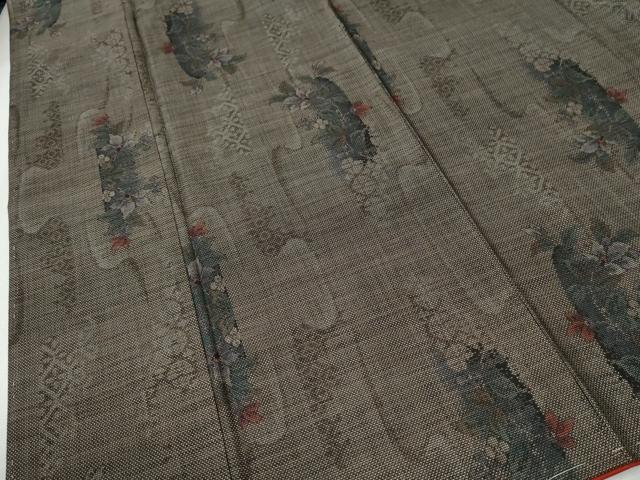 平和屋着物●本場大島紬 9マルキ 草花文 ロング丈 正絹 逸品 未使用 CABK7501yc