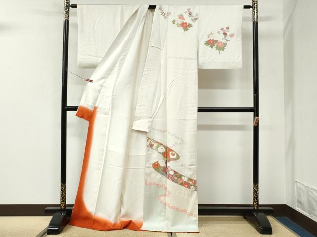 平和屋着物●訪問着 刺繍 菊花文 金彩 ロング丈 正絹 逸品 CABK7502yc
