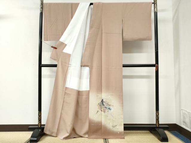 平和屋着物●豪華色留袖 作家物 十二単 檜扇花文 暈し染め 金彩 正絹 逸品 CABK7503yc