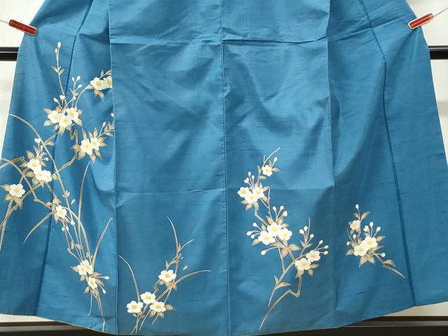 平和屋着物●訪問着 紬地 枝花文 正絹 逸品 CABK7508yc