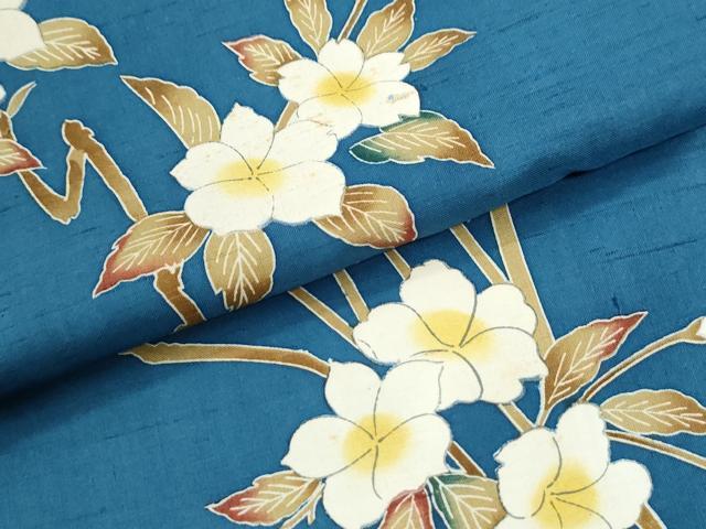 平和屋着物●訪問着 紬地 枝花文 正絹 逸品 CABK7508yc