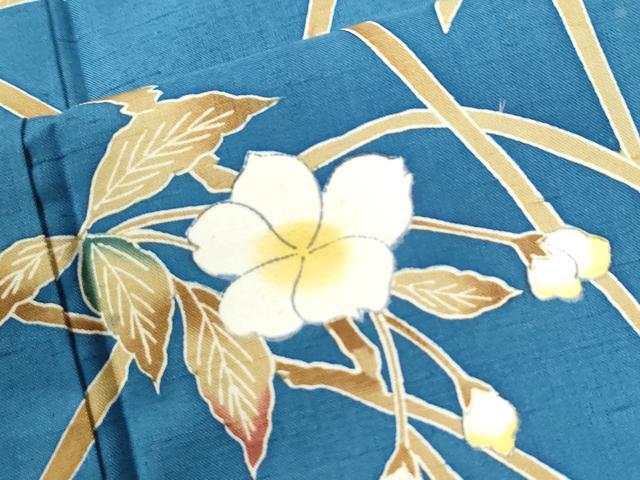 平和屋着物●訪問着 紬地 枝花文 正絹 逸品 CABK7508yc