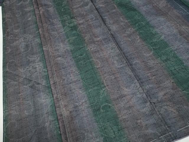平和屋着物●上質な紬 花唐草文 まるやま扱い ロング丈 正絹 逸品 未使用 CABK7510yc