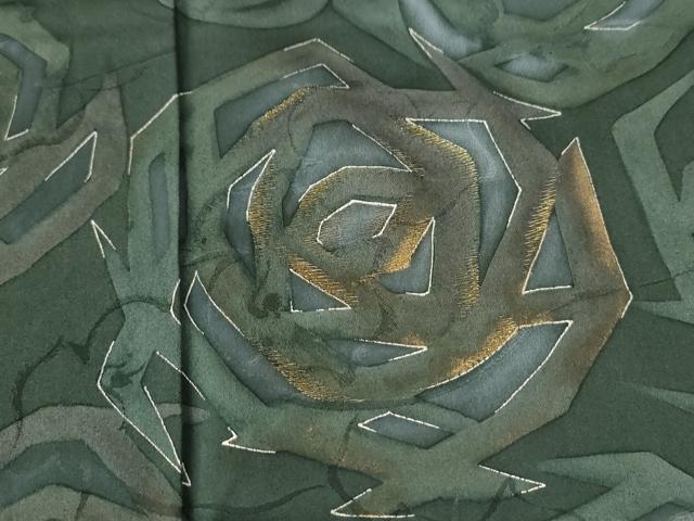 平和屋着物●訪問着 刺繍 地紋起こし 薔薇 金彩 正絹 逸品 CABK7513yc