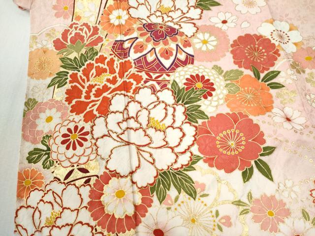 平和屋着物●豪華振袖 束ね熨斗毬牡丹花文 金彩 正絹 逸品 CABK7529yc