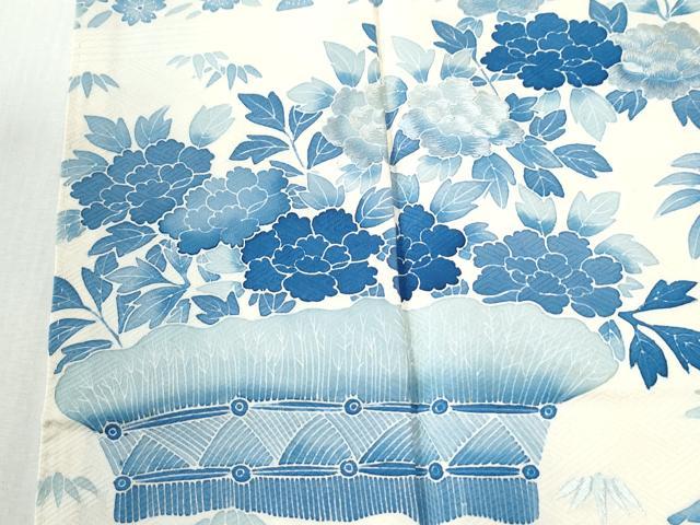 平和屋着物●訪問着 刺繍 流水花籠文 正絹 逸品 CABK7530yc