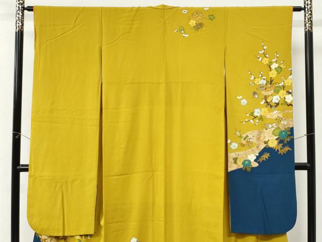 平和屋着物●豪華振袖 駒刺繍 横笛宝尽くし牡丹花文 ラメ糸 金彩 正絹 逸品 CABK7535yc