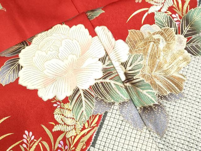 平和屋着物●豪華振袖 鳳凰牡丹花文 金彩 正絹 逸品 CABK7536yc