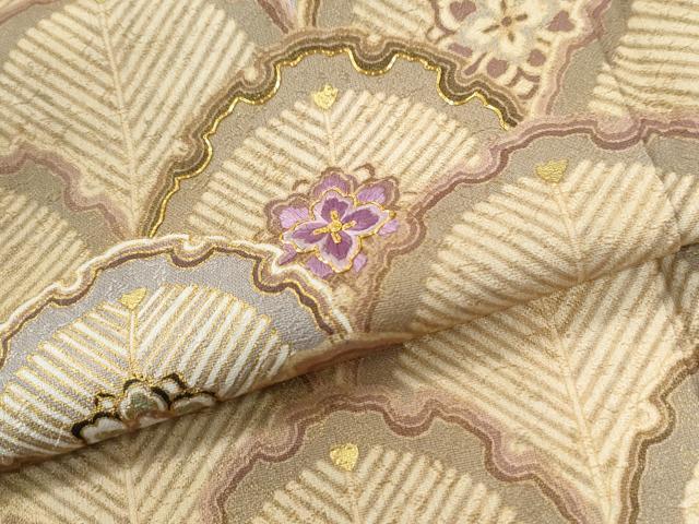 平和屋着物●訪問着 駒刺繍 雪輪松葉青海波双鶴花文 金彩 ますいわ屋扱い 正絹 逸品 未使用 CABK7538yc