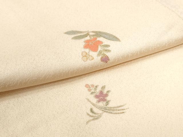 平和屋着物●上質な小紋 刺繍 花籠文 銀彩 正絹 逸品 CABK7541yc
